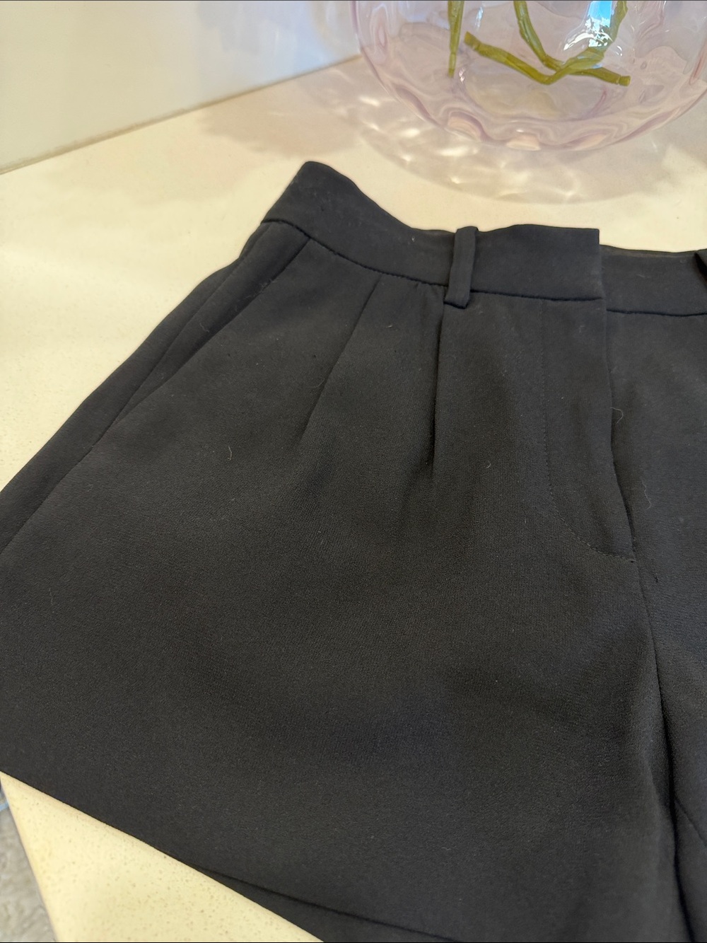 Babaton Black High-Waist Tailored Bermuda Shorts